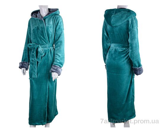 Халат жіночий Весна/осінь 100009 green (4 шт. р.сітка2XL-5XL) "Ledi-Sharm" недорого оптом від прямого постачальника, зображення 3