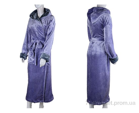 Халат жіночий Весна/осінь 100009 l.violet (4 шт. р.сітка2XL-5XL) "Ledi-Sharm" недорого оптом від прямого постачальника, зображення 3