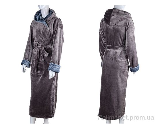 Халат жіночий Весна/осінь 100009 brown (4 шт. р.сітка2XL-5XL) "Ledi-Sharm" недорого оптом від прямого постачальника, зображення 3