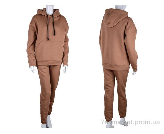 Спортивний костюм жіночий Весна/осінь 3002 brown (3 шт. р.сіткаS-L) "Ledi-Sharm" недорого оптом від прямого постачальника, зображення 3