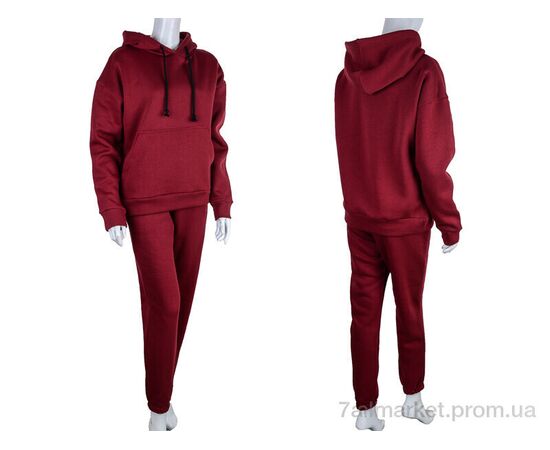 Спортивний костюм жіночий Весна/осінь 3002 bordo (3 шт. р.сіткаS-L) "Ledi-Sharm" недорого оптом від прямого постачальника, зображення 3