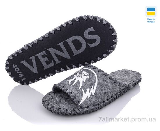 Тапки чоловічі домашні Весна/осінь 368М сірий (9 пар р.40-45) "Active" недорого оптом від прямого постачальника, зображення 2