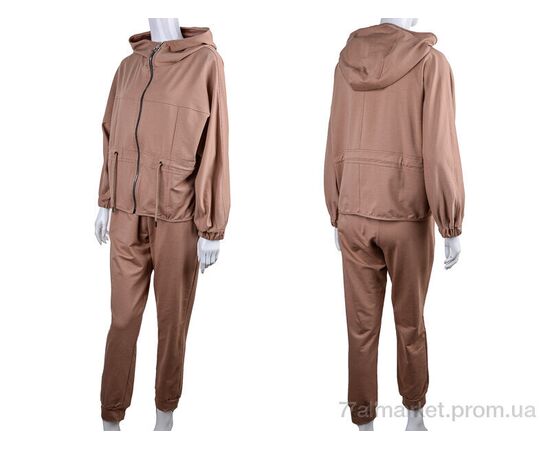 Спортивний костюм жіночий Весна/осінь 7515 кава (3 шт. р.сіткаS-XL) "Di.Va" недорого оптом від прямого постачальника, зображення 3