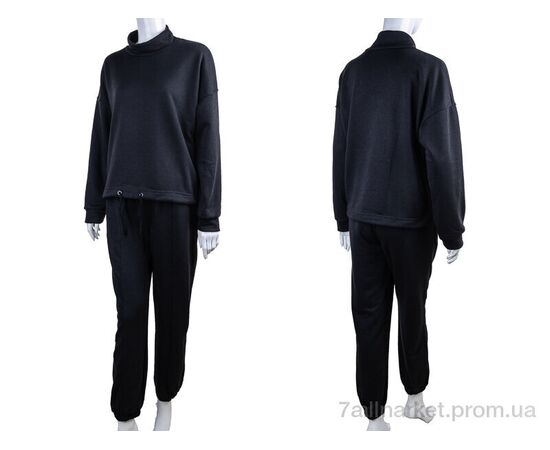 Спортивний костюм жіночий Весна/осінь 20-11 чорний (3 шт. р.сіткаS-XL) "Di.Va" недорого оптом від прямого постачальника, зображення 3