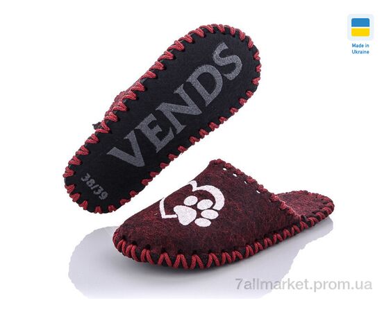 Тапки жіночі для будинку Весна/осінь 222 бордовий (9 пар р.36-41) "Active" недорого оптом від прямого постачальника, зображення 2