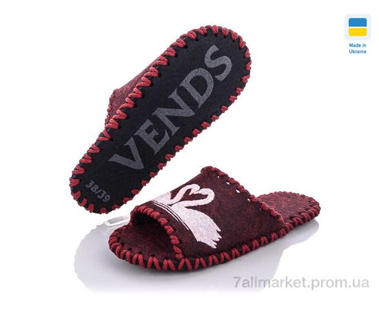Тапки жіночі для будинку Весна/осінь 229W бордовий (9 пар р.36-41) "Active" недорого оптом від прямого постачальника, зображення 2