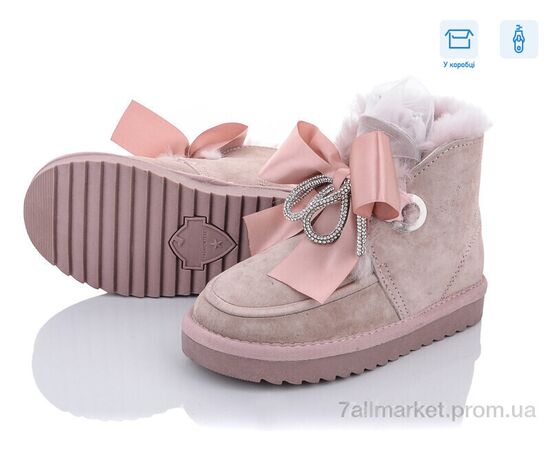 Фотография Угги детские утепленные зима L5655 рожевий бант (10 пар р.27-36) "КалориЯ" недорого оптом от прямого поставщика, изображение 2