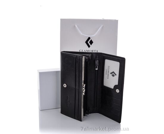 Фотография Кошелек женский B037-1027 black 9*18*2 см, "GLAMORTA" недорого оптом от прямого поставщика, изображение 3