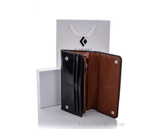 Фотография Кошелек женский B058-BF4 black 9*18*2 см, "GLAMORTA" недорого оптом от прямого поставщика, изображение 3