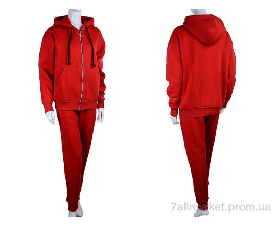 Спортивний костюм жіночий Весна/осінь 3013 red (3 шт. р.сіткаS-L) "Ledi-Sharm" недорого оптом від прямого постачальника, зображення 3