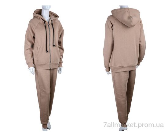 Спортивний костюм жіночий Весна/осінь 3013 beige (3 шт. р.сіткаS-L) "Ledi-Sharm" недорого оптом від прямого постачальника, зображення 3