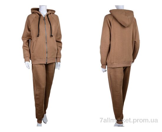 Спортивний костюм жіночий Весна/осінь 3013 brown (3 шт. р.сіткаS-L) "Ledi-Sharm" недорого оптом від прямого постачальника, зображення 3