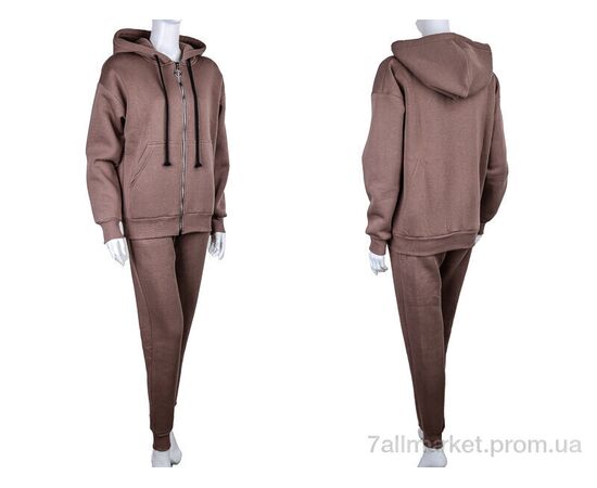 Спортивний костюм жіночий Весна/осінь 3013 d.brown (3 шт. р.сіткаS-L) "Ledi-Sharm" недорого оптом від прямого постачальника, зображення 3