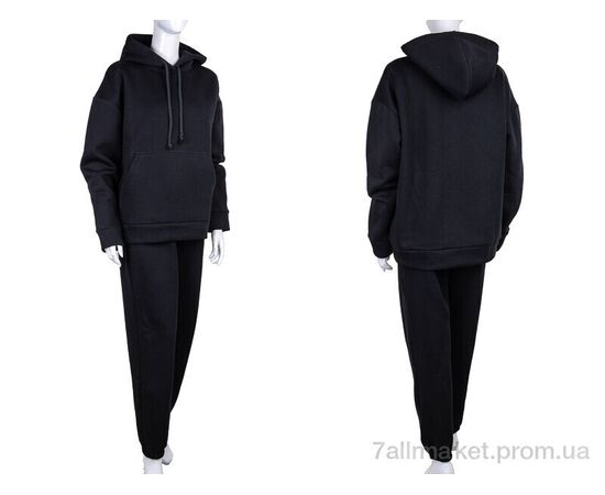 Спортивний костюм жіночий Весна/осінь 3012 black (4 шт. р.сіткаXL-4XL) "Ledi-Sharm" недорого оптом від прямого постачальника, зображення 3