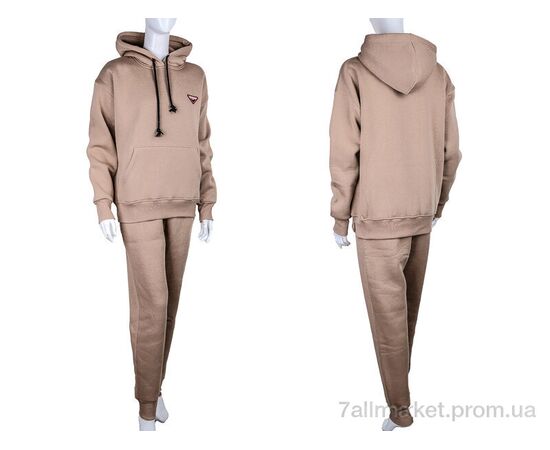 Спортивний костюм жіночий Весна/осінь 3007 beige (3 шт. р.сіткаS-L) "Ledi-Sharm" недорого оптом від прямого постачальника, зображення 3