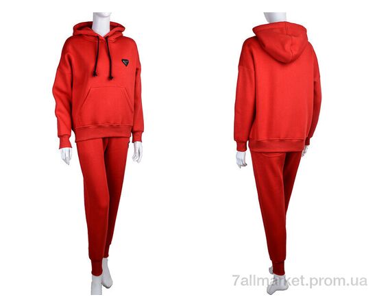 Спортивний костюм жіночий Весна/осінь 3007 red (4 шт. р.сіткаS-XL) "Ledi-Sharm" недорого оптом від прямого постачальника, зображення 3