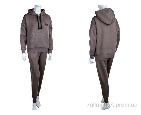 Спортивний костюм жіночий Весна/осінь 3007 brown (4 шт. р.сіткаS-XL) "Ledi-Sharm" недорого оптом від прямого постачальника, зображення 3