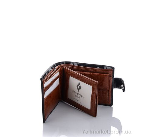 Гаманець чоловічий B058-896 black 9*12*2 см, "GLAMORTA" недорого оптом від прямого постачальника, зображення 3