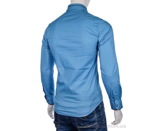 Чоловіча сорочка Весна/осінь 2383 blue (24 шт. р.сіткаS-3XL) "Enrico" недорого оптом від прямого постачальника, зображення 3