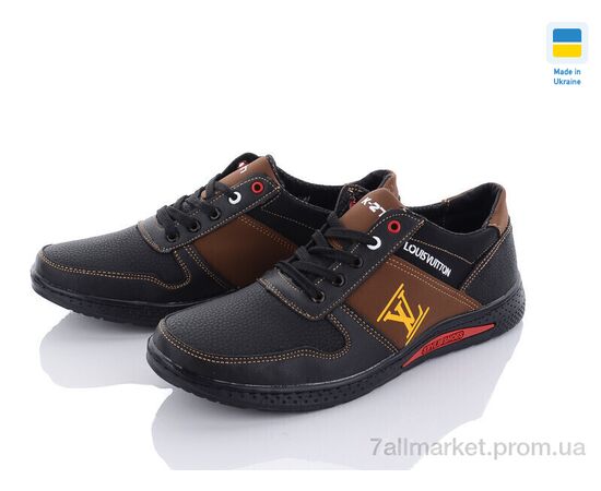 Кросівки чоловічі модні Весна/осінь SunShine КР27 LV чорно-рудий (8 пар р.40-45) "Paolla" недорого оптом від прямого постачальника, зображення 2