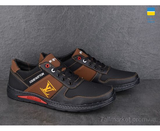 Кросівки чоловічі модні Весна/осінь SunShine КР27 LV чорно-рудий (8 пар р.40-45) "Paolla" недорого оптом від прямого постачальника, зображення 3