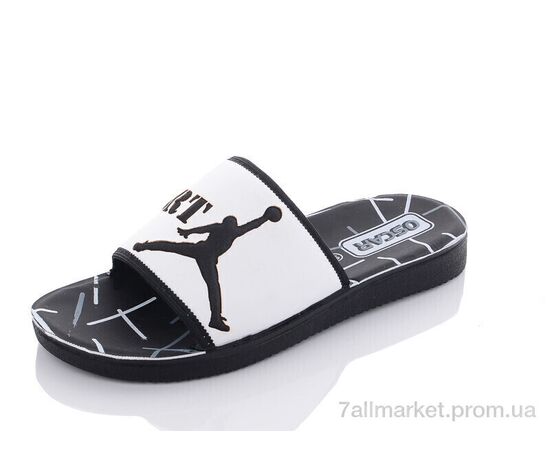Шльопанці чоловічі пляжні Літо S44 white (6 пар р.40-45) "Oscar" недорого оптом від прямого постачальника, зображення 2