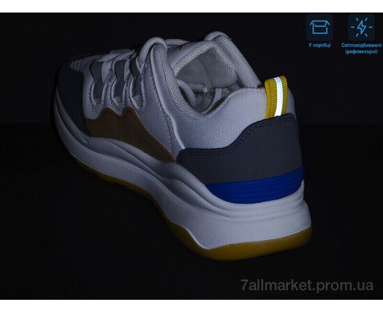 Кросівки жіночі модні Весна/осінь 6621 біло-помаранчевий (7 пар р.35-40) "КалориЯ" недорого оптом від прямого постачальника, зображення 2