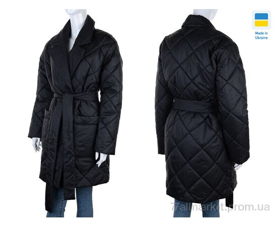 Пальто жіноче Весна/осінь V2 чорний (6 шт. р.сітка48-58) "Tatiana-DIVO" недорого оптом від прямого постачальника, зображення 3