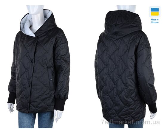 Куртка жіноча Весна/осінь K311 чорно-білий (6 шт. р.сітка48-58) "Tatiana-DIVO" недорого оптом від прямого постачальника, зображення 3