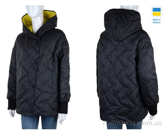 Куртка жіноча Весна/осінь K311 чорно-жовтий (6 шт. р.сітка48-58) "Tatiana-DIVO" недорого оптом від прямого постачальника, зображення 3