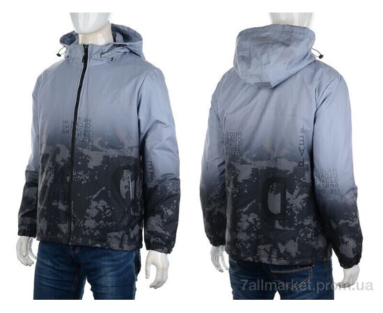 Куртка чоловіча Весна/осінь 8883 grey (5 шт. р.сітка48-56) "M7" недорого оптом від прямого постачальника, зображення 3