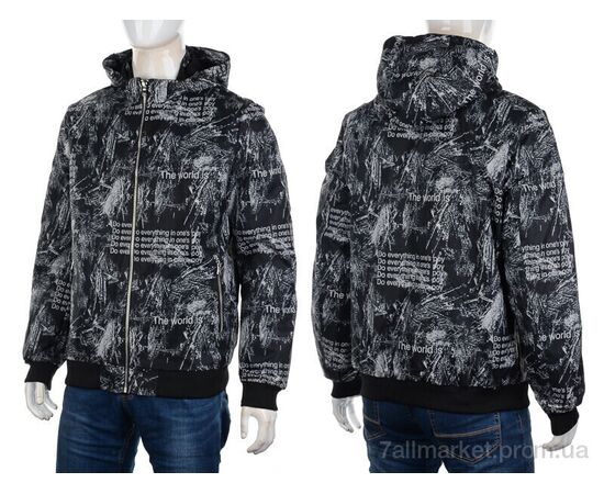 Куртка чоловіча Весна/осінь A626 black (5 шт. р.сітка48-56) "M7" недорого оптом від прямого постачальника, зображення 3