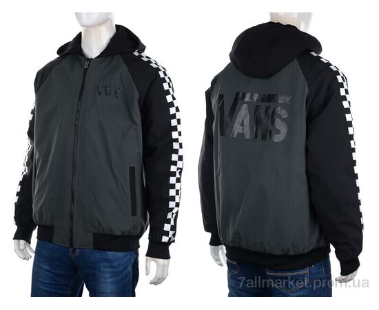 Куртка чоловіча Весна/осінь F201 d.grey (5 шт. р.сітка48-56) "M7" недорого оптом від прямого постачальника, зображення 4