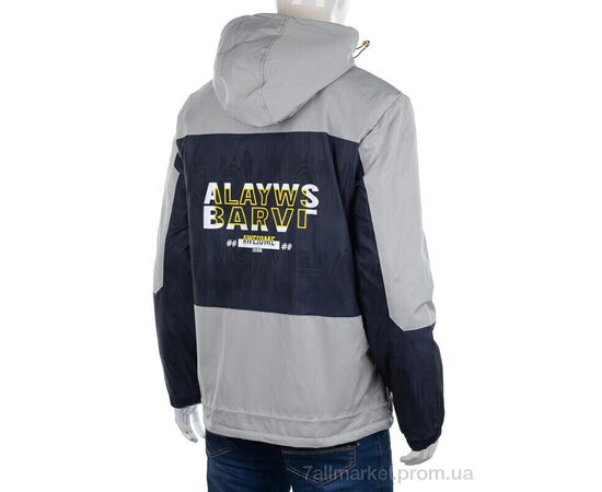 Куртка чоловіча Весна/осінь 8885 grey (5 шт. р.сітка48-56) "M7" недорого оптом від прямого постачальника, зображення 2