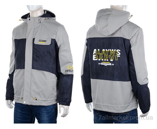 Куртка чоловіча Весна/осінь 8885 grey (5 шт. р.сітка48-56) "M7" недорого оптом від прямого постачальника, зображення 3
