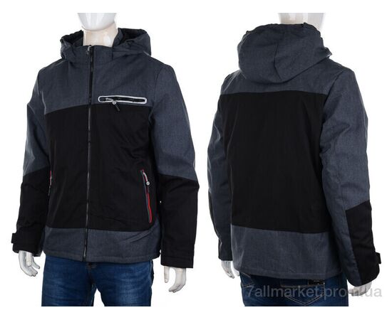 Куртка чоловіча Весна/осінь 8862 black (5 шт. р.сітка48-56) "M7" недорого оптом від прямого постачальника, зображення 3