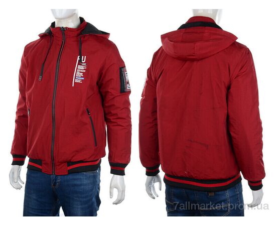 Куртка чоловіча Весна/осінь M9984 bordo (3 шт. р.сіткаXL-3XL) "M7" недорого оптом від прямого постачальника, зображення 3