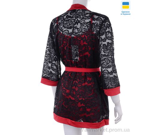 Фотография Ночная рубашка Весна/осень 0511 black-red (3 шт. р.сетка S-L) "Nadia & Natali" недорого оптом от прямого поставщика, изображение 2