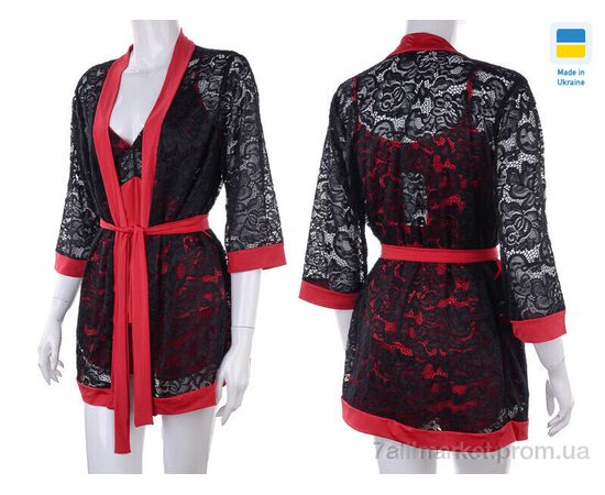 Фотография Ночная рубашка Весна/осень 0511 black-red (3 шт. р.сетка S-L) "Nadia & Natali" недорого оптом от прямого поставщика, изображение 3