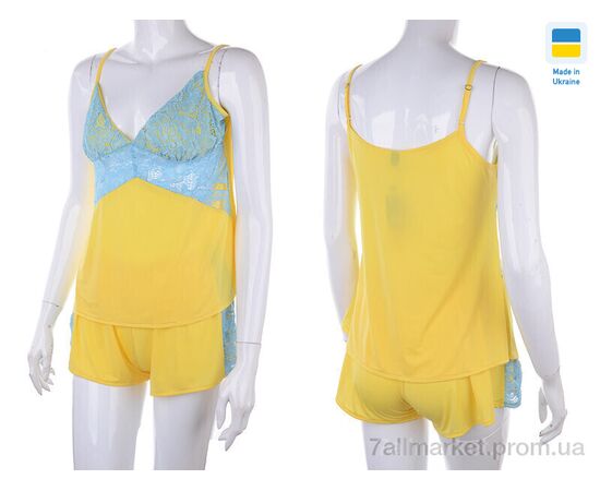 Фотография Ночная рубашка Весна/осень 0511 yellow-l.blue (3 шт. р.сетка S-L) "Nadia & Natali" недорого оптом от прямого поставщика, изображение 4