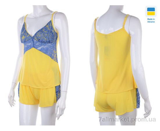 Фотография Ночная рубашка Весна/осень 0511 yellow-d.blue (3 шт. р.сетка S-L) "Nadia & Natali" недорого оптом от прямого поставщика, изображение 4