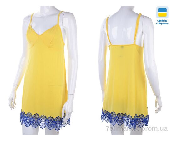Фотография Ночная рубашка Весна/осень 8289 yellow-blue батал (3 шт. р.сетка 50-54) "Nadia & Natali" недорого оптом от прямого поставщика, изображение 3