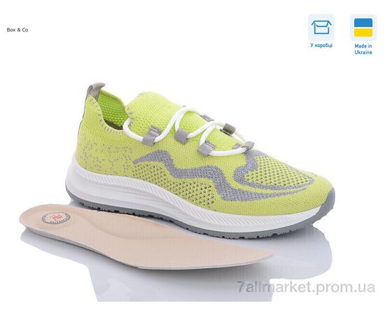 Фотография Кроссовки женские модные Лето 22206 салатовий (10 пар р.36-41) "Box&Co" недорого оптом от прямого поставщика, изображение 3