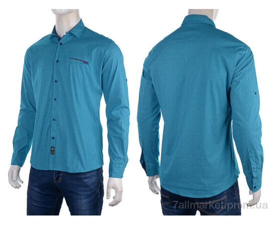 Чоловіча сорочка Весна/осінь 2321-4 green (5 шт. р.сіткаM-3XL) "Мир" недорого оптом від прямого постачальника, зображення 3