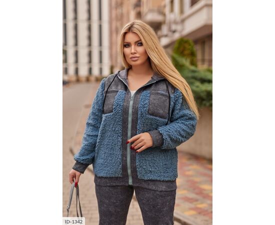 Жіночий костюм кофта з брюками на різанику великі розміри р.50-52;54-56;58-60;62-64 (3кол.) "LETTI" купити недорого від прямого постачальника, зображення 5