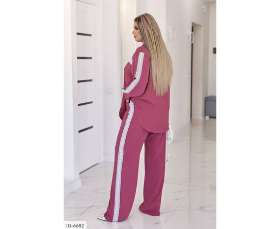 Костюм жіночий двійка штани та сорочка великі розміри р.50-52;54-56;58-60;62-64 (5кол.) "LETTI" купити недорого від прямого постачальника, зображення 4