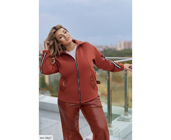 Жіночий костюм кофта з брюками на різанику великі розміри р.50-52;54-56;58-60;62-64 "LETTI" купити недорого від прямого постачальника, зображення 6