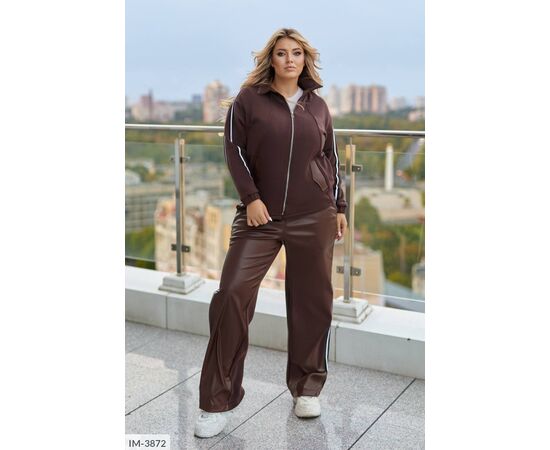 Жіночий костюм кофта з брюками на різанику великі розміри р.50-52;54-56;58-60;62-64 "LETTI" купити недорого від прямого постачальника, зображення 11