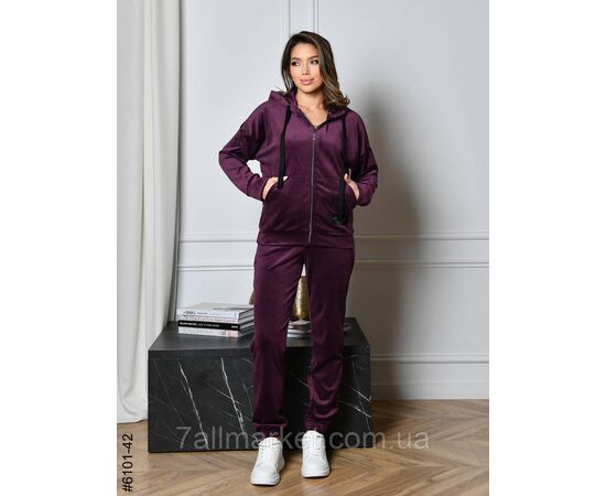 Спортивний костюм жіночий на блискавці велюр норма 44,46,48,50,52 (3кв) "NOWEMBER", зображення 3