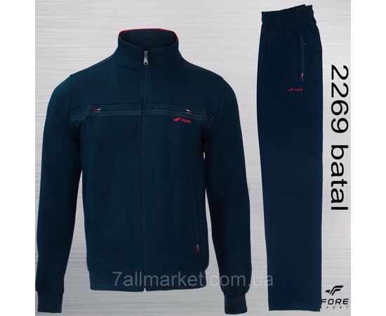 Спортивний чоловічий костюм на блискавці FORE розміри XL-5XL (6 кв) "REMAIN" купити недорого від прямого постачальника, зображення 2